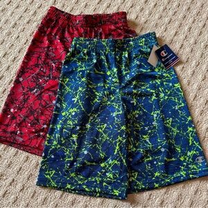 NWT - Bundle of 2 multicolor, champion, athletic shorts in size medium boys